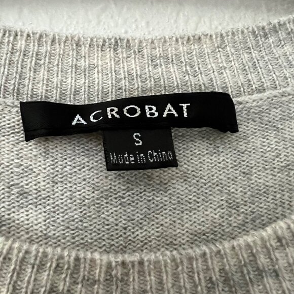 Acrobat Womens Gray Wool Cashmere Front Asymmetric Split Sweater Size Small - Picture 2 of 6